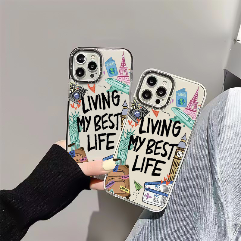 CASETiFY Travel Lover By Nawara Studio CaseสําหรับIPhone 11 14 15 16ProMax 12 13 Mini Cover X XR XS 