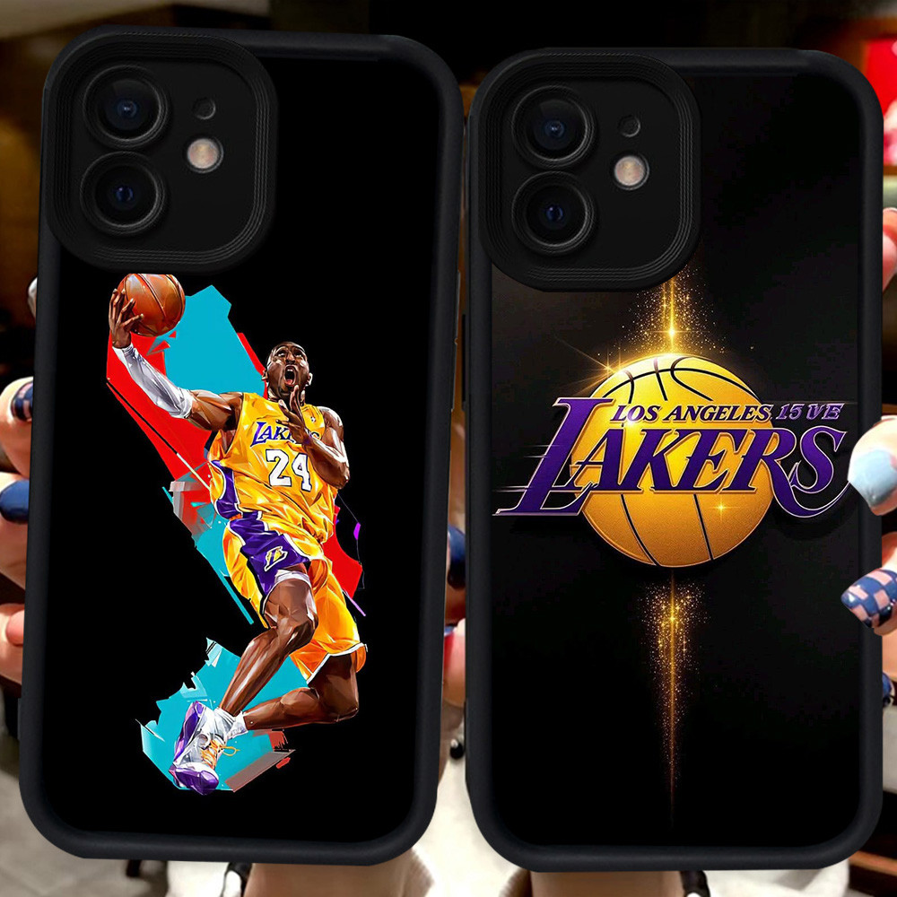 เคสสีดําสําหรับ iPhone 11 XR 12 Mini XS 15 X Pro Max H97 Los Angeles Lakers