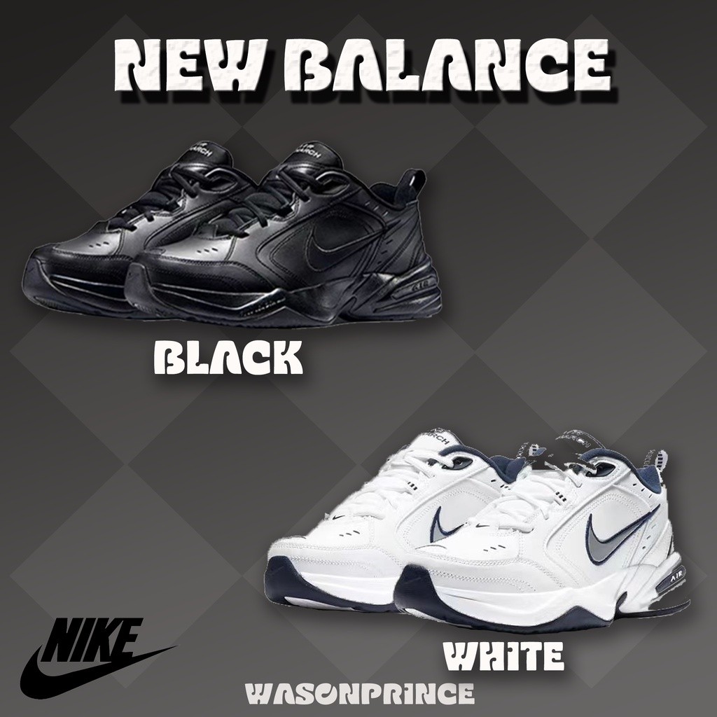 ♞Sneakers Nike Air Monarch black / white พร้อมกล่อง AGD