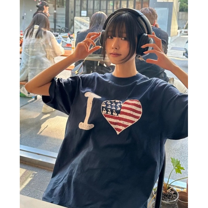 ♞เสื้อยืด Kirsh รุ่น i love kirsh t-shirt Size 2 Navy พร้อมส่ง KJG