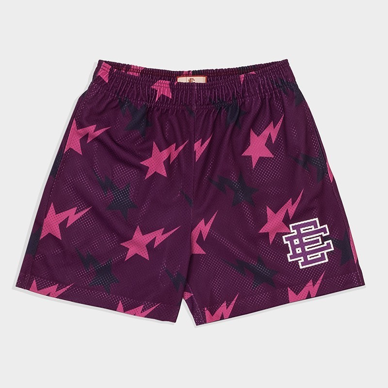 West Coast streetwear แบรนด์ Eric Emanuel EE Shorts - กางเกงขาสั้นขาดฟิตเนสสําหรับผู้ชาย