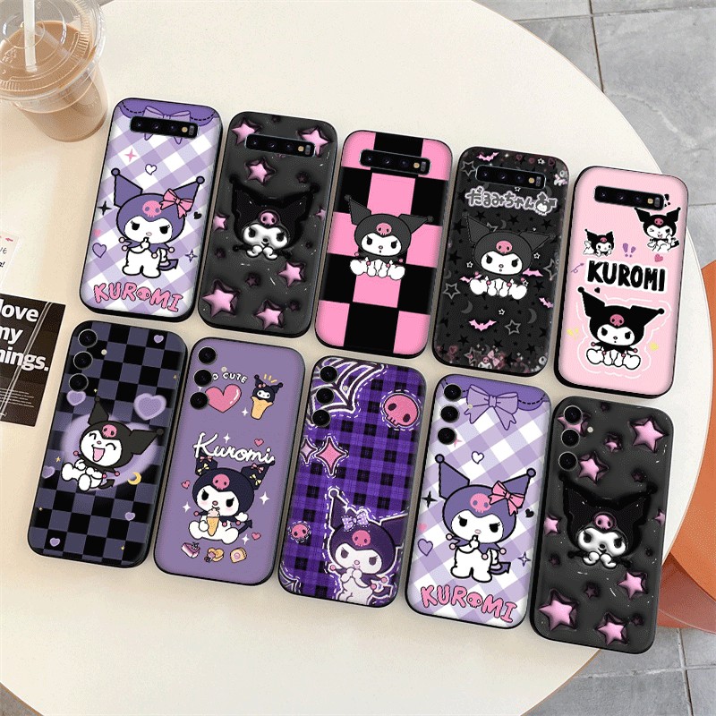 L5F Kuromi น่ารักการ์ตูนสําหรับ Samsung S24 Fe Plus Ultra Note 8 9 10 20 Plus Lite M14 M15 TPU ซิลิโ