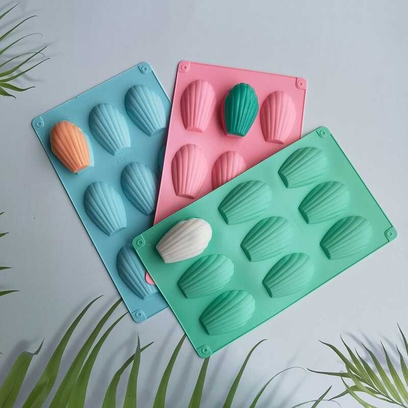LY 9 Cavities Madeleine Silicone Cake Mold Shell Biscuit Cake Mold Tray Non Stick Silicone Bake e
