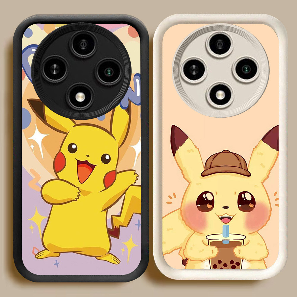 BI62 Pikachu Casing สําหรับ VIVO T4 IQOO 13 Z10 Y300 Neo 10 Turbo Pro Plus 5G สีขาวสีดํา