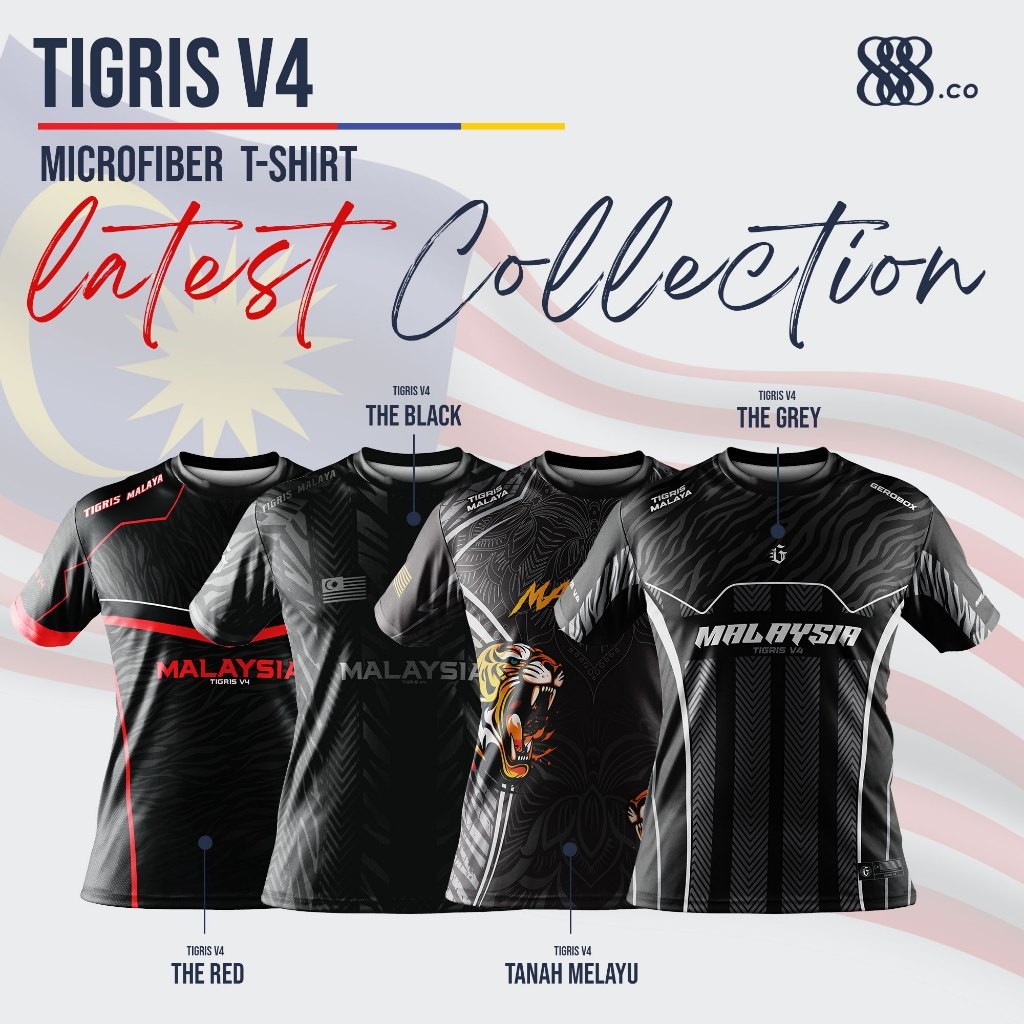 888co เสื้อยืดไมโครไฟเบอร์ระเหิด Baju Jersey T เสื้อ Jersi Merdeka