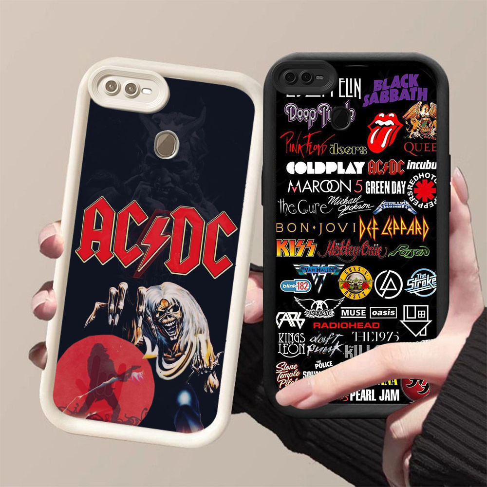 MK-1 AC DC Rock Band ซิลิโคนอ่อนนุ่มสําหรับ Realme A7 F7 A12s A12 F9 A5S Realme 2 Pro