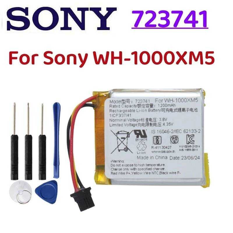 ❃ 723741 แบตเตอรี่เดิม 1200Mah แบตเตอรี่สําหรับ Sony Wh-1000Xm5 หูฟังบลูทูธ + เครื่องมือฟรี
