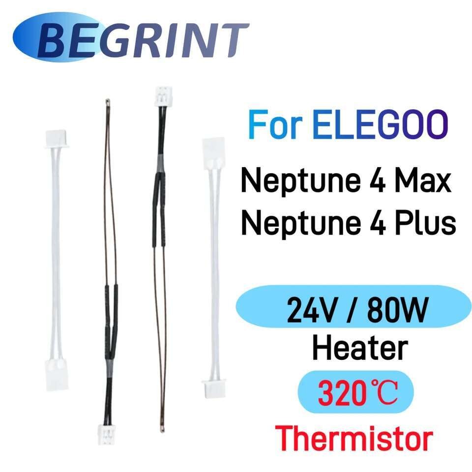 เครื่องทําความร้อนตลับหมึก 20v 80w 320 ℃ Thermistor สําหรับ Elegoo Neptune 4 Plus Hotend Neptune 4 M
