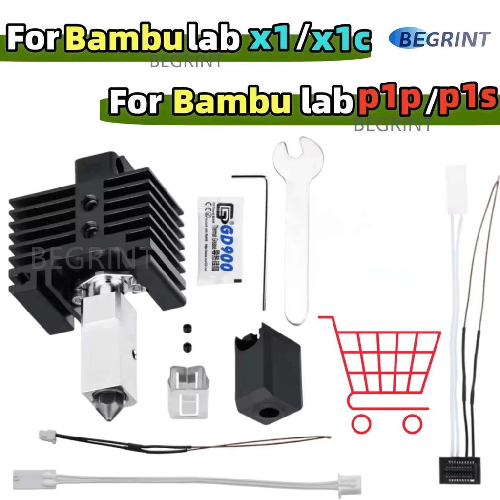 สําหรับBambu Lab Hotendอัพเกรด 2.0 รุ่นBambulab BiโลหะFitไม้ไผ่Bambulabs X1 X1C P1P P1S Hot End P1P 