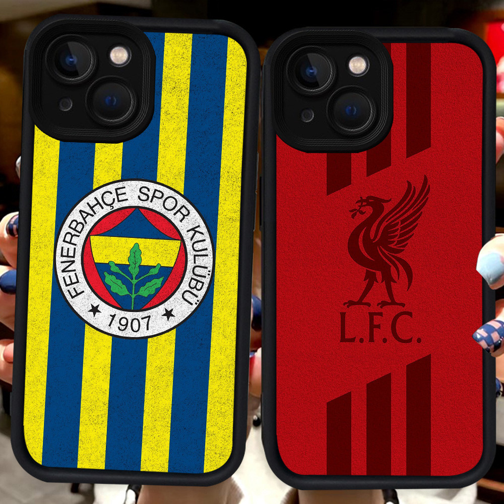 เคสสีดําสําหรับ iPhone 6s 8 13 14 6 7 Pro Max Plus H125 FC Football Club