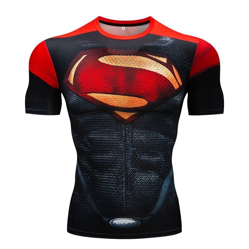 ♞,♘,♙【High quality】Mens Compression Shirt 3D Printed T-shirts Short Sleeve Quick Dry Fitness Sport