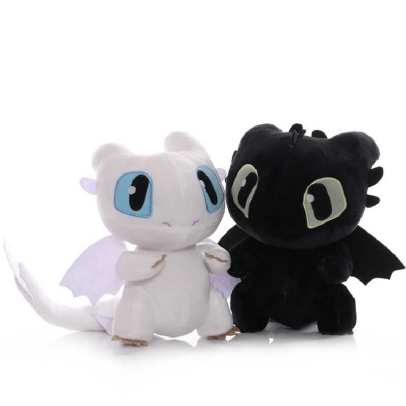 LY 2Pcs/Lot 22Cm New Movie How To Train Your Dragon 3 Toys Light Fury Night Fury Toothless Dragon P