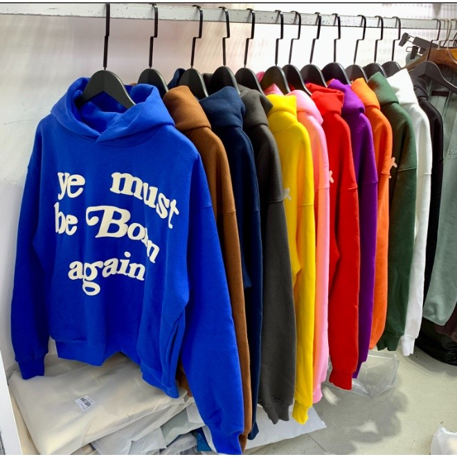 ♞,♘,♙พร้อมส่ง  Cpfm เสื้อฮู้ดดี้ ลายกระบองเพชร หมัด หมัด Ye Must Be Born Again Kanye West Jerry 202