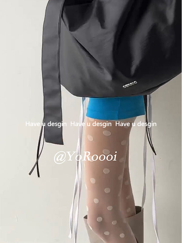 มี u design สไตล์เกาหลี ins Blogger ลายจุดใหญ่สีขาว ถุงน่องยาวระบายอากาศ เลกกิ้ง ถุงน่อง - รูปที่ 2