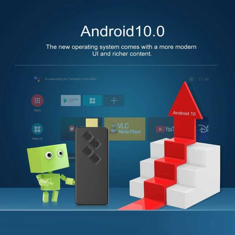 LEMFO ★ Q2 ทีวีสติ๊ก Android 10 Quad Core ARM Cortex A53 16Gb รองรับ 4K H.265 2.4G&5.8G Wifi สต