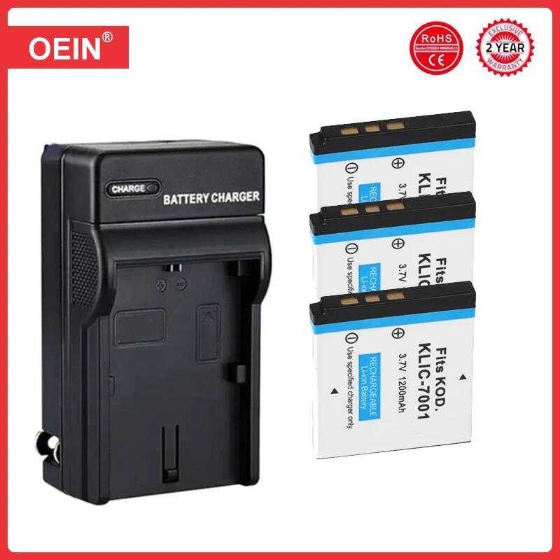 ▥ 4 ชิ้น 1200 มิลลิแอมป์ชั่วโมง Klic-7001 Klic 7001 Klic7001 แบตเตอรี่สําหรับ Kodak M1063 M341