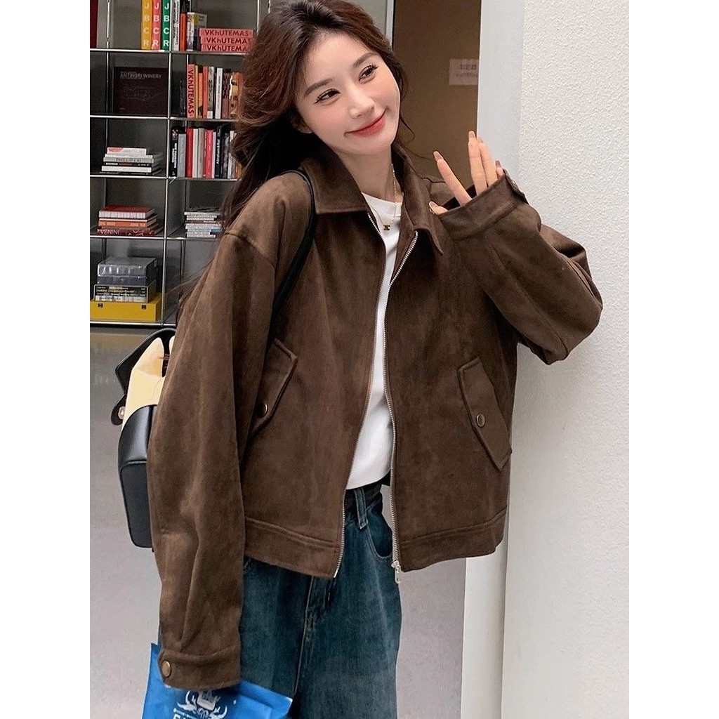 Maillard Crock Spring Autumn Jacket Women New Retro Short High-end Korean Slim Jacket - รูปที่ 2