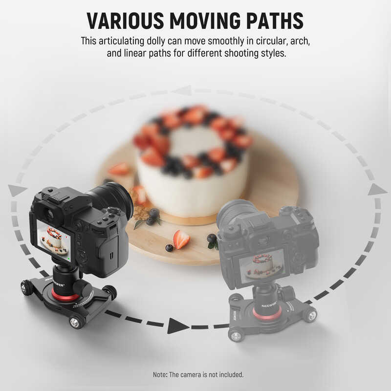 ▣ NEEWER Camera Slider Ball Head & Phone Clamp,4 Wheeled Tabletop Dolly Manual Skater With 360°