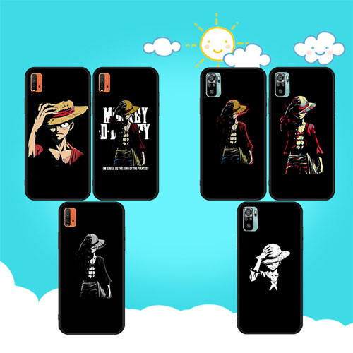นุ่มสีดํา OPPO A74 F19 Pro Plus R9 F1 R9S A16 A16S A3X A40 A60 A80 A3pro ลิง D Luffy2 เคสโทรศัพท์