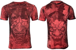 Xtreme Couture By Affliction เสื้อยืดลําลอง สําหรับผู้ชาย แขนสั้น พิมพ์ลาย ATOMIC Red Skull Biker S-5XL