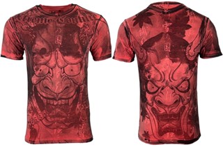 Xtreme Couture By Affliction เสื้อยืดลําลอง สําหรับผู้ชาย แขนสั้น พิมพ์ลาย ATOMIC Red Skull Biker S-5XL