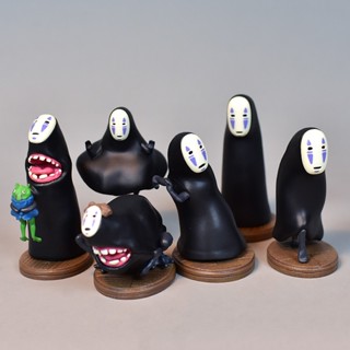 No-face PAZELA ฟิกเกอร์ผู้ชาย PVC คุณภาพสูง 6 แบบ สําหรับตกแต่งรถยนต์ เค้ก