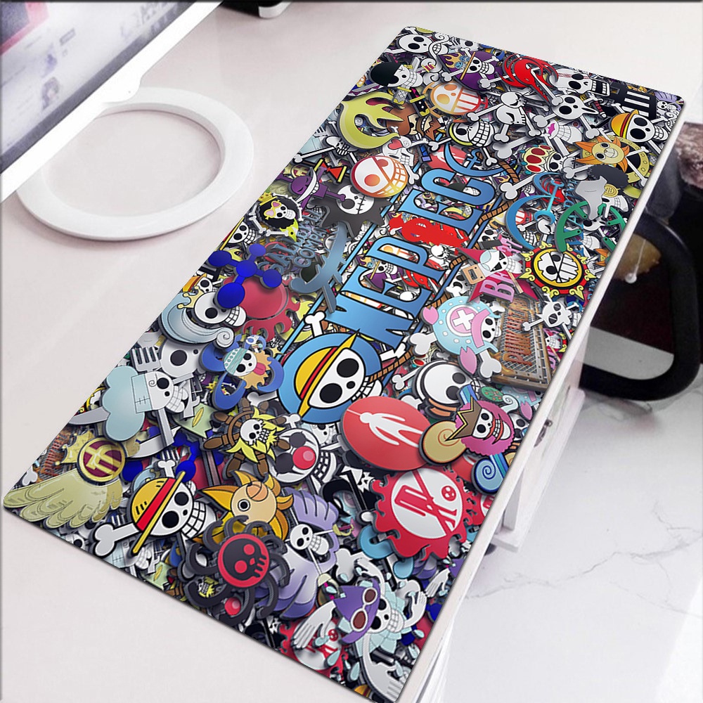 One Piece Gaming Pc อุปกรณ์เสริมขนาดใหญ่ Mousepad ขยาย Pad แผ่นรองเมาส์ Gamer คีย์บอร์ด Deskmat เสื่อกันลื่น Mats