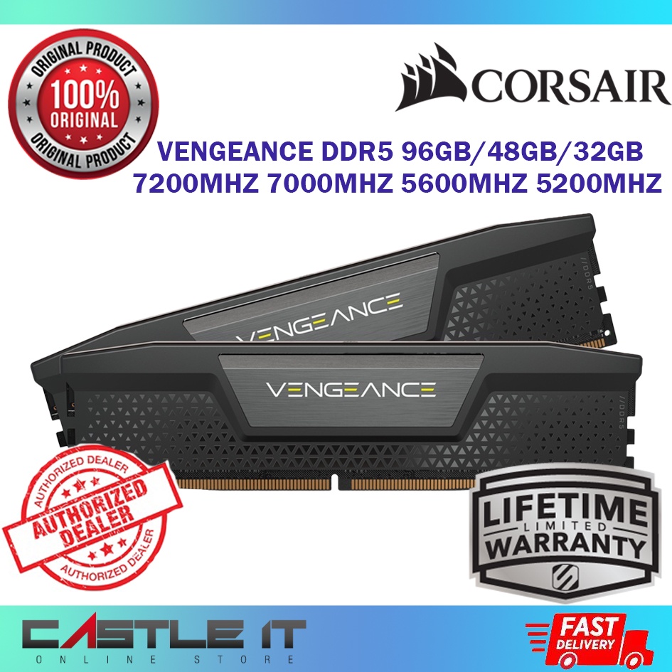 PREORDER Corsair DDR5 VENGEANCE DDR5 96GB / 48GB / 32GB Kit 7200MHZ 7000MHZ 5600MHZ 5200MHZ Performa