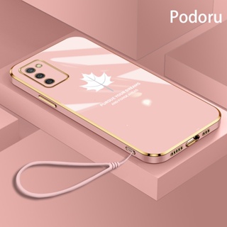 เคส Samsung A03S ใบเมเปิ้ล ดอกไม้ ขอบตรง รวมทุกอย่าง เลนส์ ซิลิโคนนิ่ม กันกระแทก เคสโทรศัพท์มือถือ