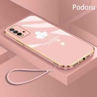 เคส Redmi 9T 9 Power Maple ดอกไม้ ขอบตรง รวมทุกอย่าง เลนส์ ซิลิโคนนิ่ม กันกระแทก เคสโทรศัพท์มือถือ