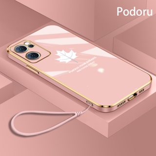 เคสโทรศัพท์มือถือ ซิลิโคนนิ่ม กันกระแทก ลายดอกไม้ ใบเมเปิ้ล สําหรับ OPPO Reno7 5G Find X5 Lite