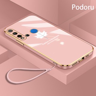 เคส Huawei Nova 5I P20 Lite 2019 ใบเมเปิ้ล ดอกไม้ ขอบตรง รวมทุกอย่าง เลนส์ ซิลิโคนนิ่ม เคสโทรศัพท์มือถือ กันกระแทก