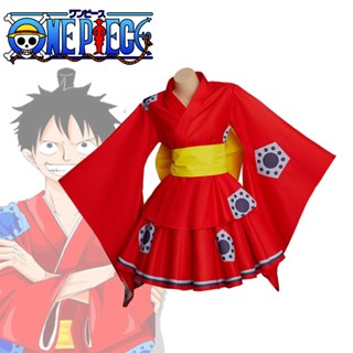 ชุดกิโมโน คอสเพลย์ One Piece Luffy มีไซซ์ S-XXXL สไตล์ยุโรป