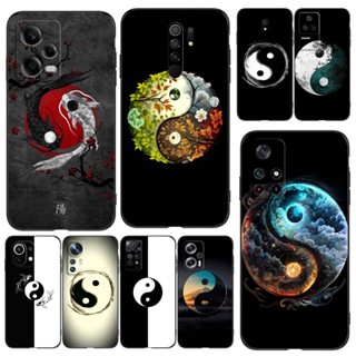 เคสโทรศัพท์มือถือ ซิลิโคนนิ่ม Tpu ลายวัฒนธรรมจีน Yin Yang สีดํา สําหรับ Xiaomi 12 lite 5G 12S 12X 12T Pro