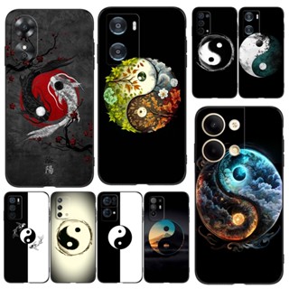 เคสโทรศัพท์มือถือ ซิลิโคนนิ่ม Tpu ลายวัฒนธรรมจีน Yin Yang สีดํา สําหรับ OPPO A94 5G 4G Reno 5 Z Reno4 Lite F17 Pro