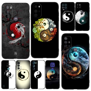 เคสโทรศัพท์มือถือ ซิลิโคนนิ่ม Tpu ลายวัฒนธรรมจีน Yin Yang สีดํา สําหรับ Motorola Moto E6 PLAY Plus E6S E6I