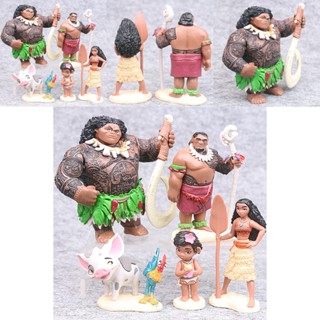 Moana ตุ๊กตาฟิกเกอร์แอกชัน 6 ชิ้น สําหรับตกแต่งเค้ก