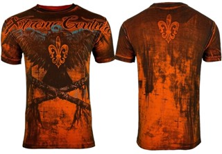 Xtreme Couture By Affliction เสื้อยืด ลาย Darkside Biker สีแดง สําหรับผู้ชาย ไซซ์ S-5XL