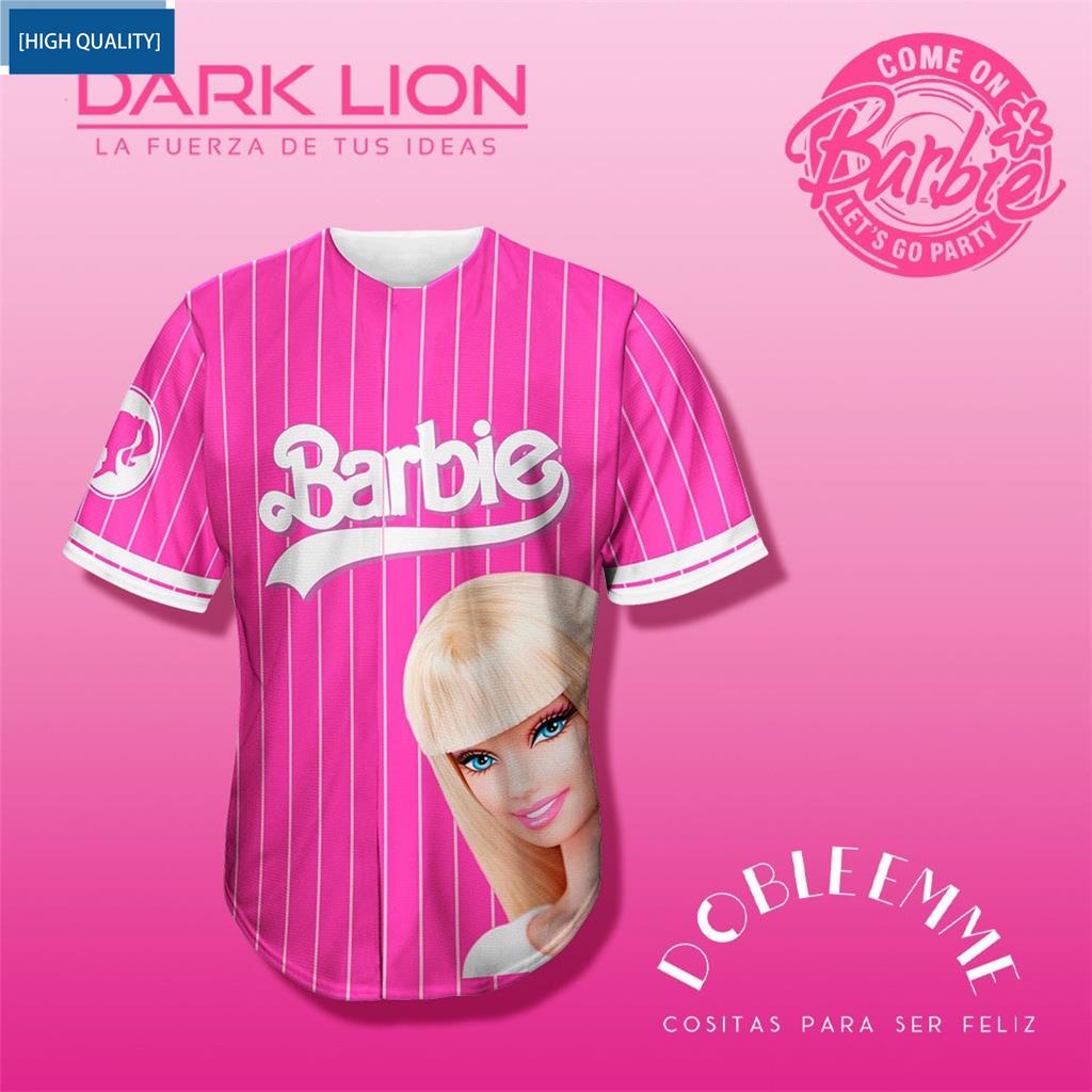 เสื้อกีฬาแขนสั้น ลายตุ๊กตาบาร์บี้ สีชมพู สีแดง คุณภาพสูง สําหรับตุ๊กตาบาร์บี้