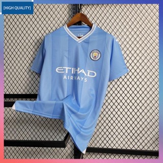 เสื้อกีฬาแขนสั้น ลายทีมชาติฟุตบอล Man City Jersey 23-24 ชุดเหย้า