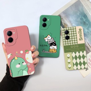 เคสโทรศัพท์มือถือ ซิลิโคน ผิวด้าน บางมาก กันกระแทก ลายการ์ตูนไดโนเสาร์ แมวน่ารัก สําหรับ OPPO Realme C33 4G RealmeC33 4G