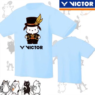 Victor 2023 ใหม่ เสื้อแบดมินตัน การ์ตูนเกาหลี วัฒนธรรม เสื้อกีฬา ฝึก แห้งเร็ว แขนสั้น เสื้อยืด แห้งเร็ว เสื้อปิงปอง