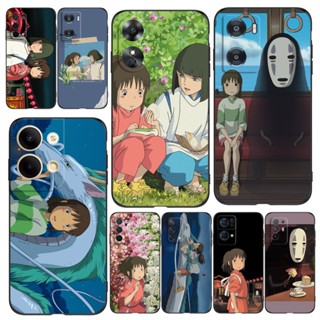 เคสโทรศัพท์มือถือ ซิลิโคนนิ่ม Tpu ลายอะนิเมะ Spirited Away สีดํา สําหรับ OPPO A17 A17K A57 A57E A57S A77 A77S 4G