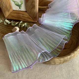 ผ้าลูกไม้จีบนางเงือก ขนาดใหญ่ กว้าง 15 ซม. สําหรับงานแต่งงาน 1 หลา