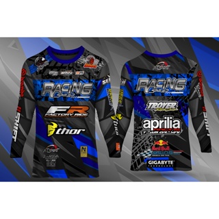 [ใส่โค้ด T6M2HZES ลดสูงสุด30]เสื้อกีฬาพิมพ์ลาย A T SPORT รุ่นRacing The series (แขนยาว) เสื้อมอไซต์แขนยาว กันลม กันแดด