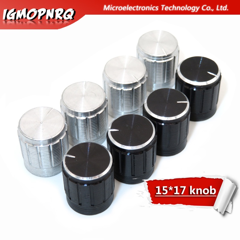 ลูกบิดโพเทนชิโอมิเตอร์ โลหะผสมอลูมิเนียม กันลื่น 15*17 มม. 15*17 13*17 มม. 13x17 มม. 5 ชิ้น