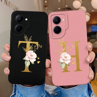 เคสโทรศัพท์มือถือ ซิลิโคน ผิวด้าน กันกระแทก ลายดอกไม้ ตัวอักษร สําหรับ OPPO Realme C33 4G RealmeC33 4G