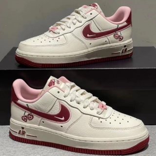 รองเท้าผ้าใบ Nk Air Force 1 low 07 LX "Valentines Day" สีขาว สีชมพู สําหรับผู้หญิง