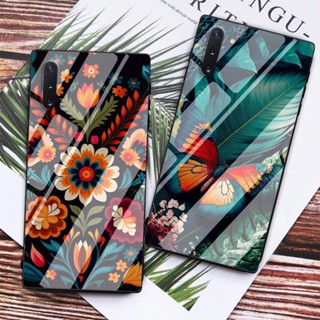 เคสโทรศัพท์มือถือแบบแก้ว ลายผีเสื้อ ดอกไม้ สําหรับ Redmi Note 8 9 9s 10 10s 11 Pro 9 9A 9C 8 8A