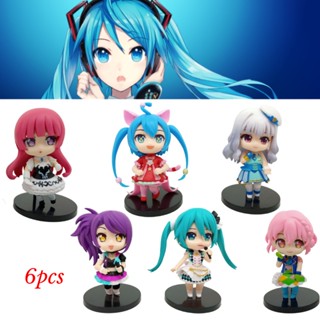 โมเดลฟิกเกอร์ PVC อนิเมะ Hatsune Miku 6 แบบ สําหรับตกแต่ง